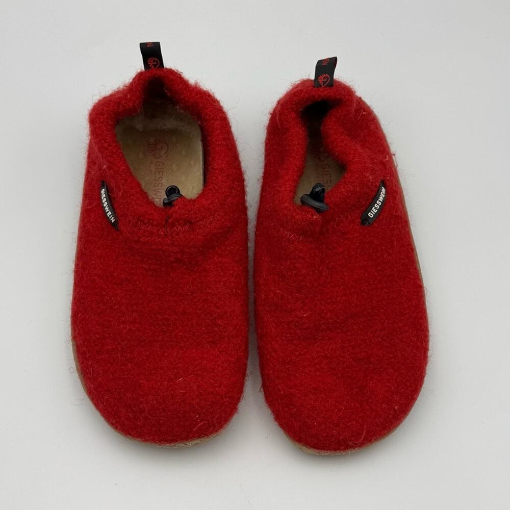 Giesswein Comfort Vent Red Boiled Wool Slippers EUR 39 US 8 Washable Germany